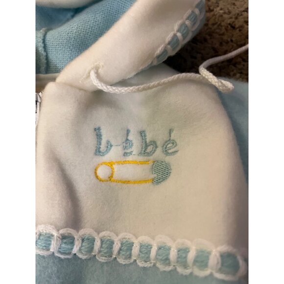 Vintage Cuddler by Doespun Baby Winter Footed Hooded Onesie – Blue & Cream – Siz - Picture 16 of 16
